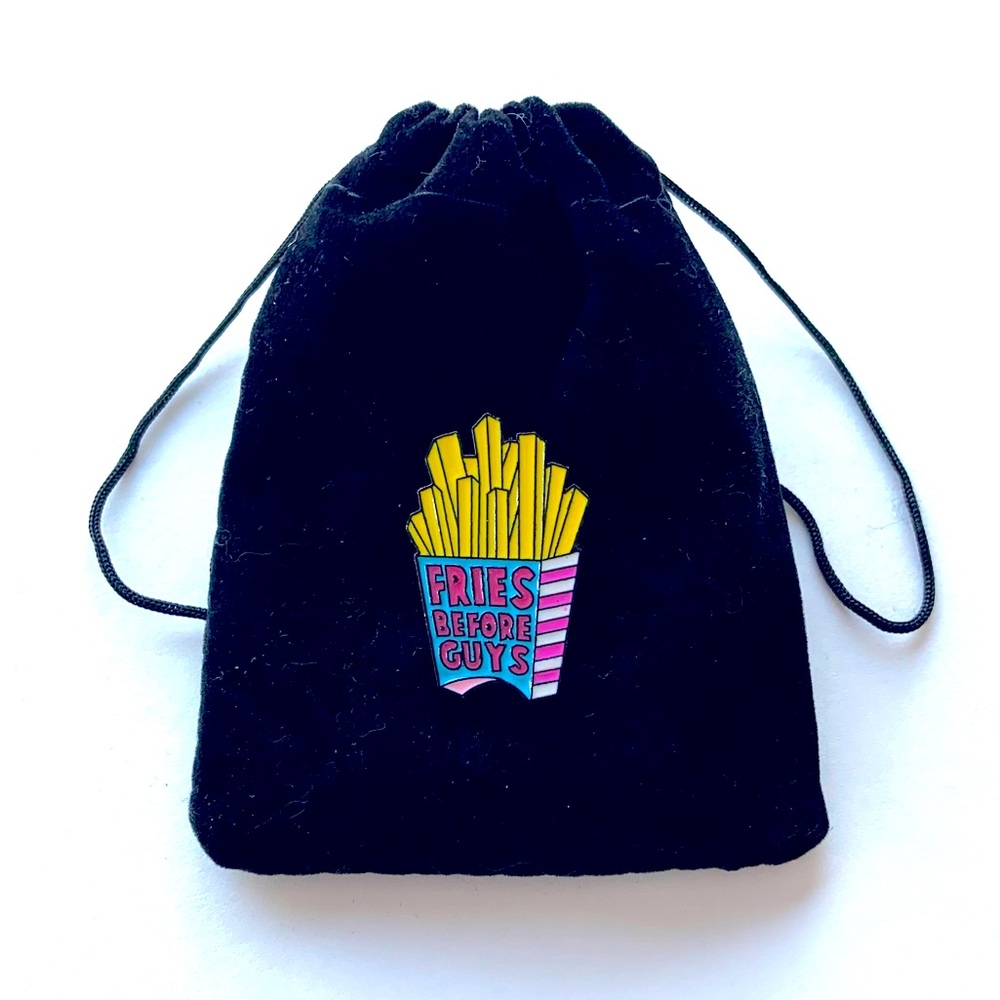3/$15🍟 “Fries Before Guys” Fun Humored Unisex Enamel Pun